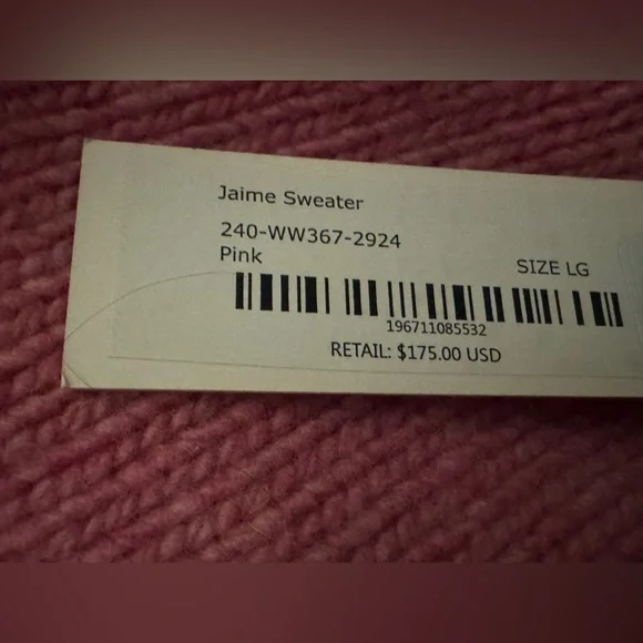 NWT Alex Mill Pink Crew Neck Sweater | Large - Picture 7 of 9